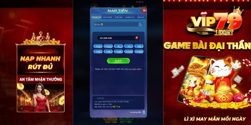 Những lưu ý quan trọng khi nạp tiền VIP79